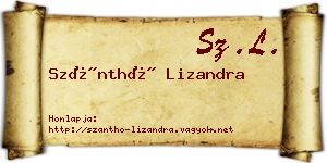Szánthó Lizandra névjegykártya